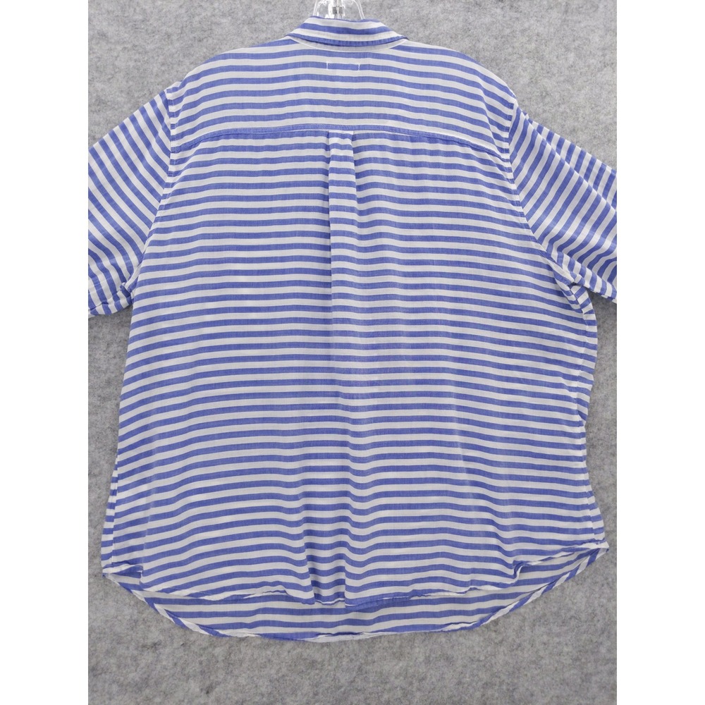 Old Navy Striped‎ Popover Shirt Blue White Long Sleeve Casual Top XXL - Picture 6 of 8